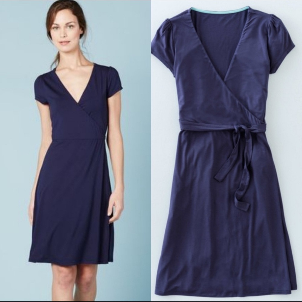 Boden Navy Wrap Dress WW012